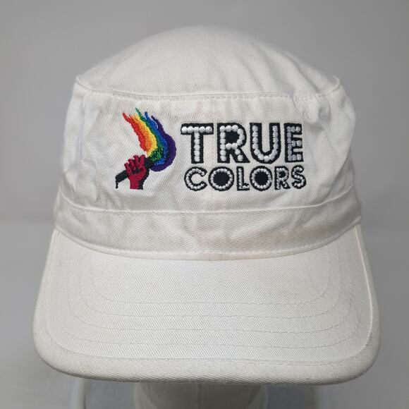True Colors Cadet Army Cap White One Size Adjustable Embroidered Lunada Bay - Picture 2 of 9